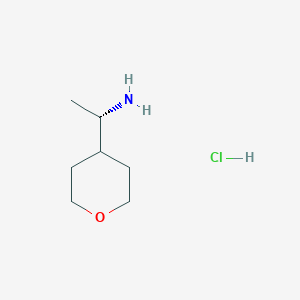molecular formula C7H16ClNO B1428588 (1S)-1-(oxan-4-yl)ethan-1-amine hydrochloride CAS No. 1269756-02-6