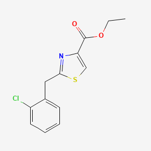 molecular formula C13H12ClNO2S B1428609 2-[(2-氯苯基)甲基]-1,3-噻唑-4-羧酸乙酯 CAS No. 736970-78-8
