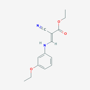 molecular formula C14H16N2O3 B142861 2-氰基-3-((3-乙氧苯基)氨基)丙烯酸乙酯 CAS No. 909513-02-6