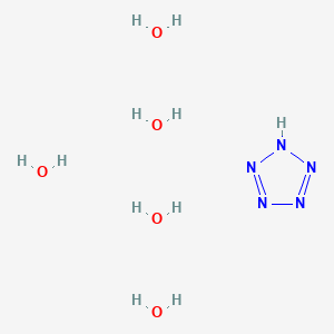 molecular formula H11N5O5 B14286133 1H-pentazole;pentahydrate CAS No. 116421-35-3