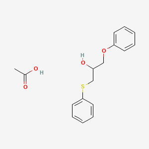 molecular formula C17H20O4S B14286216 Acetic acid;1-phenoxy-3-phenylsulfanylpropan-2-ol CAS No. 120915-43-7