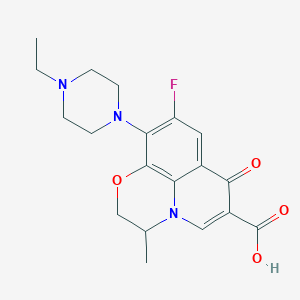 molecular formula C19H22FN3O4 B14286243 10-(4-Ethylpiperazin-1-yl)-9-fluoro-3-methyl-7-oxo-2,3-dihydro-7H-[1,4]oxazino[2,3,4-ij]quinoline-6-carboxylic acid CAS No. 124338-73-4