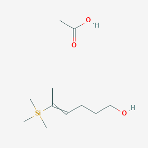 molecular formula C11H24O3Si B14286252 Acetic acid;5-trimethylsilylhex-4-en-1-ol CAS No. 127072-39-3