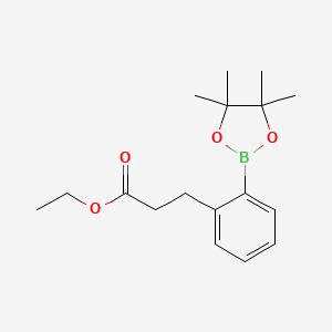molecular formula C17H25BO4 B1428631 Ethyl 3-(2-(4,4,5,5-tetramethyl-1,3,2-dioxaborolan-2-yl)phenyl)propanoate CAS No. 1198615-84-7