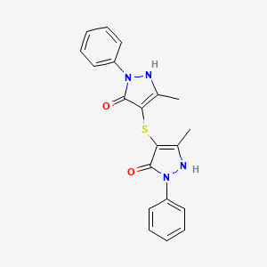 molecular formula C20H18N4O2S B14286344 4,4'-Sulfanediylbis(5-methyl-2-phenyl-1,2-dihydro-3H-pyrazol-3-one) CAS No. 116202-49-4