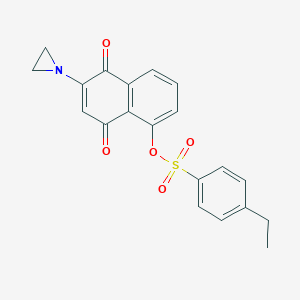 B142864 2-Aziridinyl-1,4-naphthoquinon-5-yl 4-ethylbenzenesulfonate CAS No. 133041-99-3