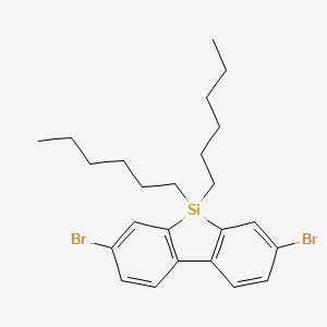 molecular formula C24H32Br2Si B1428644 3,7-二溴-5,5-二己基-5H-二苯并[b,d]硅烯 CAS No. 852138-90-0