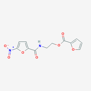 molecular formula C12H10N2O7 B14286461 2-[(5-Nitrofuran-2-carbonyl)amino]ethyl furan-2-carboxylate CAS No. 127873-58-9