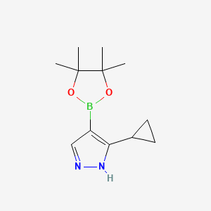 molecular formula C12H19BN2O2 B1428666 3-环丙基-4-(四甲基-1,3,2-二氧杂硼烷-2-基)-1H-吡唑 CAS No. 957345-32-3
