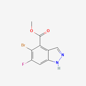 molecular formula C9H6BrFN2O2 B1428668 5-溴-6-氟-1H-吲唑-4-甲酸甲酯 CAS No. 1037841-25-0