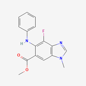 molecular formula C16H14FN3O2 B1428671 4-氟-1-甲基-5-(苯胺基)-1H-苯并[d]咪唑-6-甲酸甲酯 CAS No. 1415564-48-5