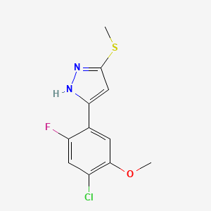 5-(4-Chloro-2-fluoro-5-methoxyphenyl)-3-(methylsulfanyl)-1H-pyrazole