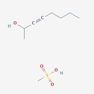 molecular formula C9H18O4S B14286761 Methanesulfonic acid;oct-3-yn-2-ol CAS No. 117487-36-2