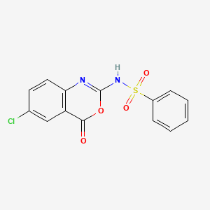 N-(6-Chloro-4-oxo-4H-3,1-benzoxazin-2-yl)benzenesulfonamide