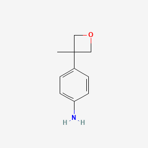 B1428745 4-(3-Methyloxetan-3-yl)aniline CAS No. 1225380-12-0