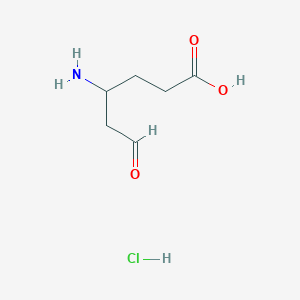 molecular formula C6H12ClNO3 B14287475 4-Amino-6-oxohexanoic acid;hydrochloride CAS No. 137465-14-6