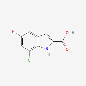 molecular formula C9H5ClFNO2 B1428752 7-氯-5-氟-1H-吲哚-2-羧酸 CAS No. 1126084-31-8