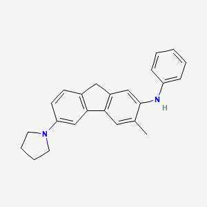 molecular formula C24H24N2 B14287568 3-Methyl-N-phenyl-6-(pyrrolidin-1-YL)-9H-fluoren-2-amine CAS No. 121902-00-9