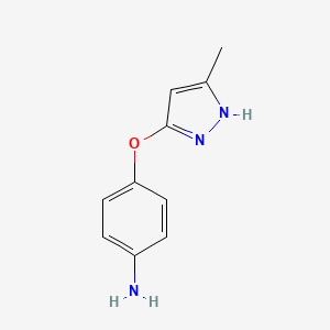 molecular formula C10H11N3O B1428768 4-[(5-methyl-1H-pyrazol-3-yl)oxy]aniline CAS No. 452098-28-1
