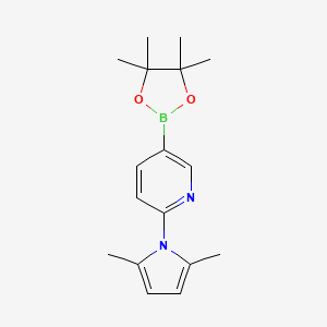 molecular formula C17H23BN2O2 B1428772 2-(2,5-dimethyl-1H-pyrrol-1-yl)-5-(4,4,5,5-tetramethyl-1,3,2-dioxaborolan-2-yl)pyridine CAS No. 885226-07-3