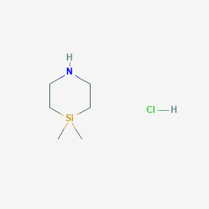 molecular formula C6H16ClNSi B1428773 4,4-Dimethyl-1,4-azasilinane hydrochloride CAS No. 130596-62-2