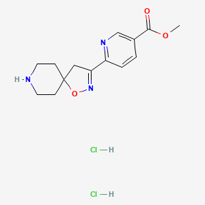 molecular formula C14H19Cl2N3O3 B1428776 Methyl 6-(1-oxa-2,8-diazaspiro[4.5]dec-2-en-3-yl)nicotinate dihydrochloride CAS No. 1350760-08-5