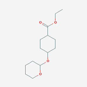 molecular formula C14H24O4 B1428785 环己烷羧酸，4-[(四氢-2H-吡喃-2-基)氧基]-, 乙基酯 CAS No. 1312478-77-5