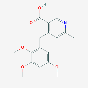 molecular formula C17H19NO5 B14287972 6-Methyl-4-[(2,3,5-trimethoxyphenyl)methyl]pyridine-3-carboxylic acid CAS No. 116115-00-5