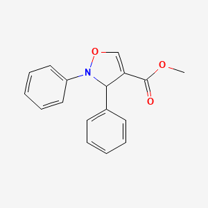 molecular formula C17H15NO3 B14287975 4-Isoxazolecarboxylic acid, 2,3-dihydro-2,3-diphenyl-, methyl ester CAS No. 117644-85-6