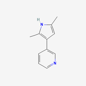 molecular formula C11H12N2 B14288019 3-(2,5-dimethyl-1H-pyrrol-3-yl)pyridine 