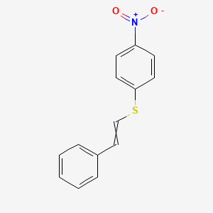 molecular formula C14H11NO2S B14288040 Benzene, 1-nitro-4-[(2-phenylethenyl)thio]- CAS No. 128183-94-8