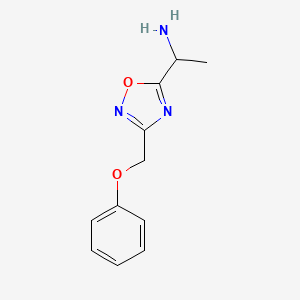 molecular formula C11H13N3O2 B1428810 1-[3-(苯氧甲基)-1,2,4-恶二唑-5-基]乙胺 CAS No. 1082925-46-9