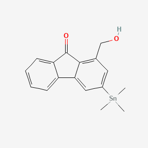 1-(Hydroxymethyl)-3-(trimethylstannyl)-9H-fluoren-9-one