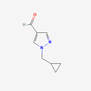 molecular formula C8H10N2O B1428811 1-环丙基甲基-1H-吡唑-4-甲醛 CAS No. 1082065-99-3