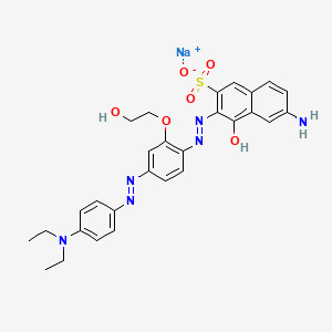 6-Amino-3-((4-((4-(diethylamino)phenyl)azo)-2-(2-hydroxyethoxy)phenyl)azo)-4-hydroxy-2-naphthalenesulfonic acid, monosodium salt