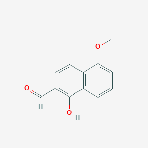 molecular formula C12H10O3 B14288277 2-Naphthalenecarboxaldehyde, 1-hydroxy-5-methoxy- CAS No. 117661-40-2