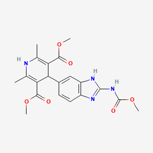 3,5-Pyridinedicarboxylic acid, 1,4-dihydro-4-(2-((methoxycarbonyl)amino)-1H-benzimidazol-5-yl)-2,6-dimethyl-, dimethyl ester