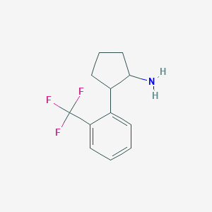molecular formula C12H14F3N B1428839 2-[2-(三氟甲基)苯基]环戊烷-1-胺 CAS No. 1343819-12-4