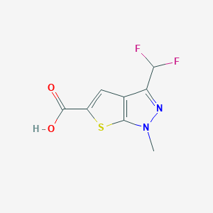 molecular formula C8H6F2N2O2S B1428841 3-(二氟甲基)-1-甲基-1H-噻吩并[2,3-c]吡唑-5-甲酸 CAS No. 1339640-88-8