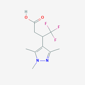 molecular formula C10H13F3N2O2 B1428845 4,4,4-三氟-3-(1,3,5-三甲基-1H-吡唑-4-基)丁酸 CAS No. 1375473-90-7