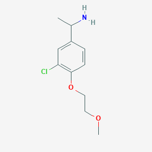molecular formula C11H16ClNO2 B1428852 1-[3-氯-4-(2-甲氧基乙氧基)-苯基]-乙胺 CAS No. 1226114-35-7