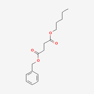 molecular formula C16H22O4 B14288539 Butanedioic acid, pentyl phenylmethyl ester CAS No. 119450-13-4