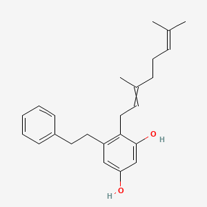 4-(3,7-Dimethylocta-2,6-dien-1-yl)-5-(2-phenylethyl)benzene-1,3-diol