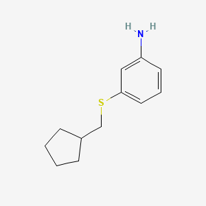 molecular formula C12H17NS B1428874 3-[(Cyclopentylmethyl)sulfanyl]aniline CAS No. 1339633-50-9