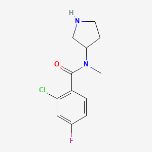 B1428892 2-Chloro-4-fluoro-N-methyl-N-(pyrrolidin-3-yl)benzamide CAS No. 1826187-88-5