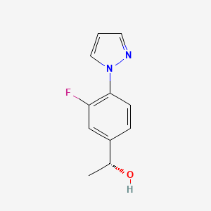 molecular formula C11H11FN2O B1428903 (1R)-1-[3-氟-4-(1H-吡唑-1-基)苯基]乙醇 CAS No. 1344958-52-6