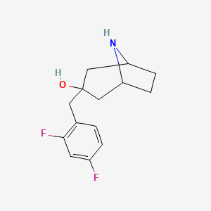 molecular formula C14H17F2NO B1428924 3-[(2,4-二氟苯基)甲基]-8-氮杂双环[3.2.1]辛-3-醇 CAS No. 1405208-02-7