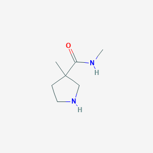 molecular formula C7H14N2O B1428930 N,3-二甲基吡咯烷-3-甲酰胺 CAS No. 1342746-44-4