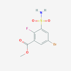 molecular formula C8H7BrFNO4S B1428939 5-溴-2-氟-3-磺酰基苯甲酸甲酯 CAS No. 1342740-16-2