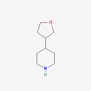 molecular formula C9H17NO B1428940 4-(氧杂环丙烷-3-基)哌啶 CAS No. 1211528-53-8